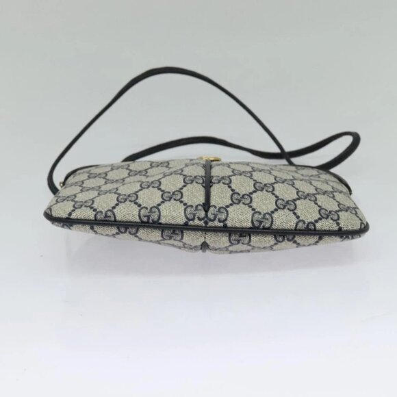 GUCCI GG Supreme Sherry Line Shoulder Bag PVC Navy Gold 904 02 047 Auth SW846 - Picture 7 of 16